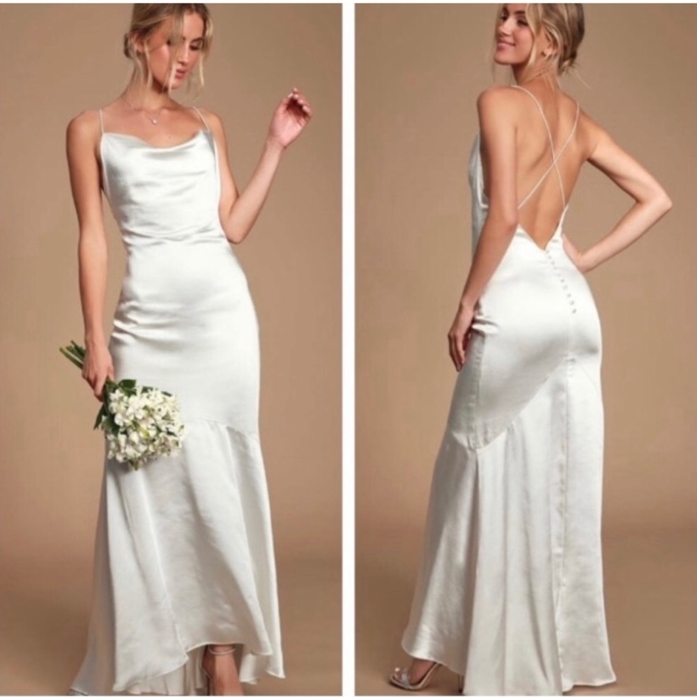 Revolve's ELLIATT Aisle Dress in White Satin NWT